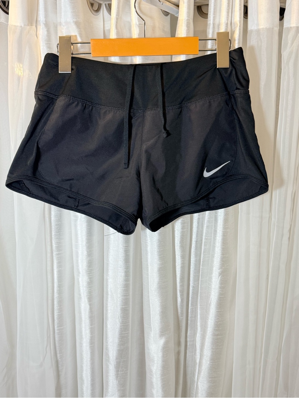 Nike Women's Black Athletic Running Shorts with Swoosh